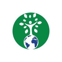 modèle de conception de logo vectoriel d'arbre humain global.