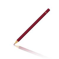 crayon rouge foncé en bois réaliste pour l'équipement d'art scolaire et préscolaire vecteur