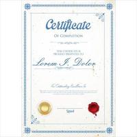 certificat ou diplôme design vintage rétro vecteur