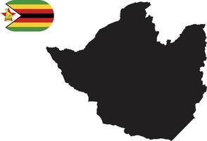 carte et drapeau du zimbabwe vecteur