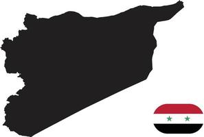 carte et drapeau de la syrie vecteur