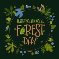 carte postale pour la journée internationale des forêts vecteur