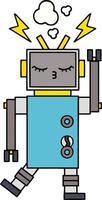 dessin animé mignon robot défectueux vecteur