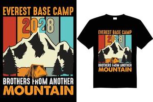 fichier vectoriel de conception de t shirt de camp de base de montagne frères du camp de base everest d'une autre conception de t shirt de montagne