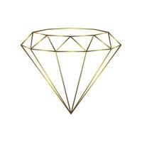 diamant d'or de luxe isolé. logo de ligne vectorielle pour votre conception vecteur