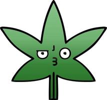 feuille de marijuana dessin animé ombré dégradé vecteur