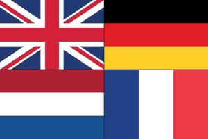 illustration vectorielle de jeu de drapeaux de différents pays. vecteur