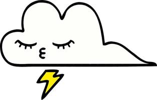 nuage de tonnerre de dessin animé de style bande dessinée vecteur