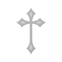 Croix chrétienne isolée sur fond blanc vecteur