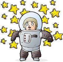 dessin animé génial astronaute vecteur