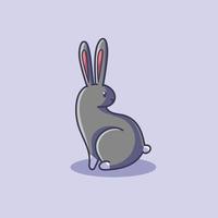 design plat de mascotte de personnage de dessin animé de lapin vecteur