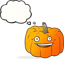 Bulle de pensée dessinée à main levée dessin animé citrouille d'halloween vecteur