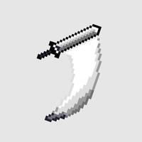 style pixel art, style ancien de jeux vidéo, vecteur d'épée à main de style rétro 18 bits