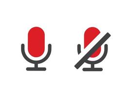 icônes vectorielles de microphone rouge vecteur