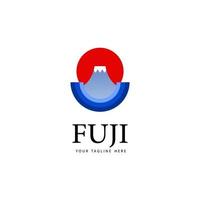 logo fuji de montagne japonais vecteur