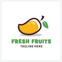 illustration de logo de fruits frais biologiques vecteur
