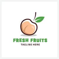 illustration de logo de fruits frais biologiques vecteur