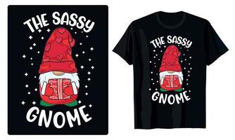 dessins de gnomes joyeux noël pour t-shirt, bannière, cartes, décoration, tasse, etc. vecteur