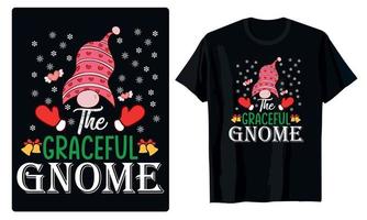 dessins de gnomes joyeux noël pour t-shirt, bannière, cartes, décoration, tasse, etc. vecteur