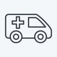 ambulance d'icône. adapté au symbole automobile. style de ligne. conception simple modifiable. vecteur de modèle de conception. illustration simple