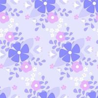 motif de fleurs sans soudure. ornement botanique plat dans la palette de couleurs violettes. texture répétitive de vecteur simple.