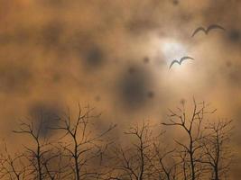 halloween obscurité mystérieux ciel nocturne sur noir et orange, illustration vectorielle vecteur