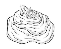 Illustration vectorielle noire d'un muffin isolé sur fond blanc vecteur