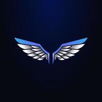 vecteur d'aile blanc et bleu. ailes vecteur élément conception logo icône illustration élément