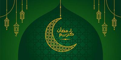 ramadan kareem, icône de la ligne de voeux eid mubarak conception vectorielle minimale et simple avec une belle lanterne rougeoyante et une élégante étoile de croissant de lune pour le fond et la bannière