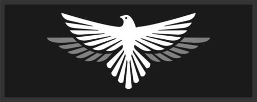 illustration de conception d'art de mur de vecteur de pigeon blanc. papier peint oiseau colombe blanche sur fond noir