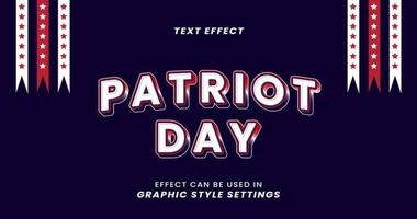 effet de texte de la fête des patriotes avec des lettres 3d vecteur