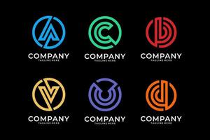 collection de conceptions de logo de monogramme de lettre dans un style abstrait moderne pour les entreprises vecteur