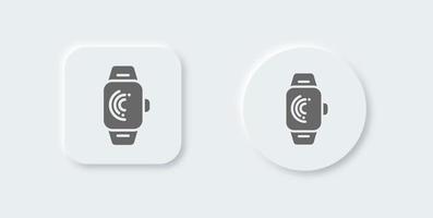 icône solide smartwatch dans le style de conception néomorphe. montre intelligente signe illustration vectorielle. vecteur