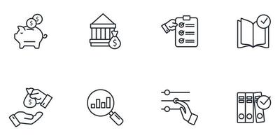 budget. planification, épargne, investissement et contrôle icônes symboles éléments vectoriels pour le web infographique vecteur
