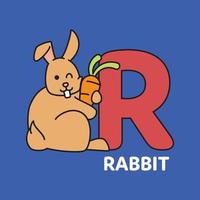 alphabet r lapin vecteur