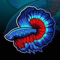 mascotte de poisson betta. création de logo esport vecteur