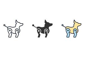 robot chien icônes symbole vecteur éléments pour infographie web