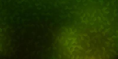 texture de vecteur vert foncé avec des hexagones colorés.