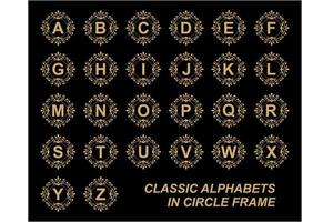 alphabet de vecteur dans un cadre classique