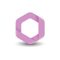 illustration de concept de logo vectoriel hexagone de couleur rose de marque