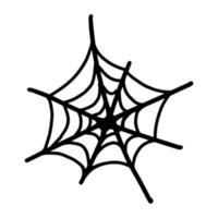 vecteur halloween spider web clipart et icône. illustration drôle et mignonne pour le design saisonnier, le textile, la décoration de la salle de jeux pour enfants ou la carte de voeux. impressions dessinées à la main et griffonnage.