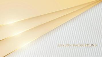 fond élégant avec des éléments dorés de ligne papier de luxe réaliste style concept moderne 3d vecteur