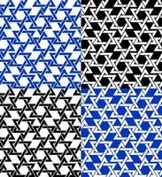 ensemble de modèles sans couture avec symbole étoile de david. ornement pour la décoration de hanukkah. étoile hexagonale du drapeau national d'israël. vecteur