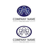 logo de personnes, équipe, succès, travail de personnes, groupe et communauté, vecteur de logo d'entreprise et d'entreprise et soins de conception, icône de la famille logo de réussite