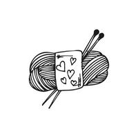 icône de doodle aiguilles à tricoter à la main. illustration vectorielle vintage pour bannières et cartes vecteur