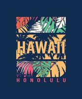 conception de tshirt tropical hawaii honolulu vecteur