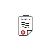 icône de document avec illustration vectorielle de contrôle et symbole croisé vecteur