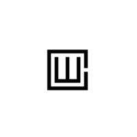 conception créative de logo de lettre cw avec vecteur graphique vectoriel gratuit