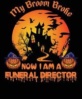 conception de t-shirt de directeur de funérailles pour halloween vecteur