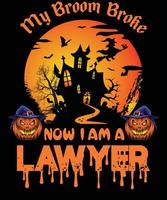 conception de t-shirt avocat pour halloween vecteur